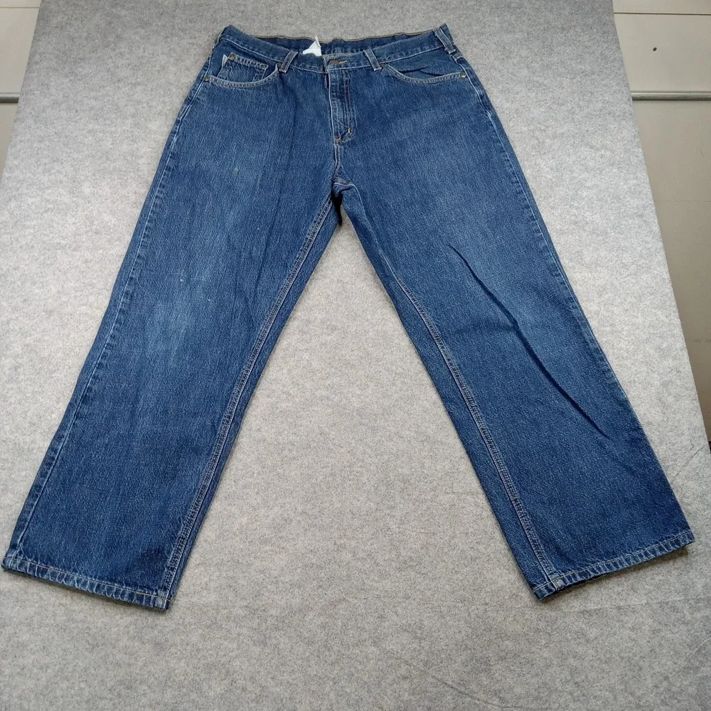 Carhartt Jeans Mens 36x30 Blue Medium Wash‎ Denim Relaxed Straight Leg Workwear